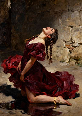 Woman in Red Dress Dancing