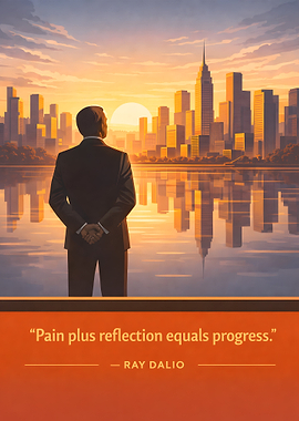 Man overlooking city at sunset