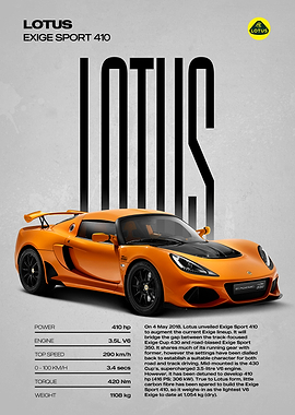 Lotus Exige Sport 410 Car Poster