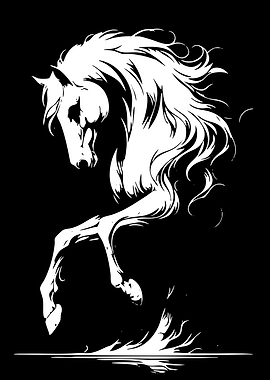 White Horse Rearing Up