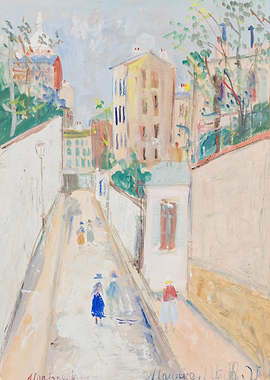 Montmartre Street Scene with Figures