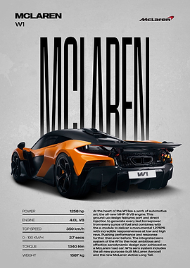 McLaren W1 Car Poster