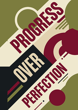 Progress Over Perfection Text Art