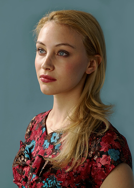 Sarah Gadon in Floral Dress