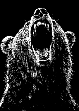 Roaring Bear Illustration