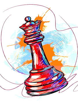 Abstract Chess Queen Art