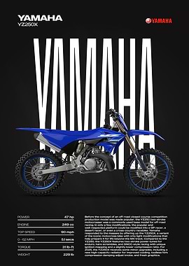 Yamaha YZ250X Motorcycle Poster