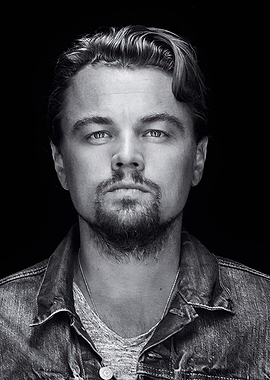 Leonardo DiCaprio Black and White Portrait