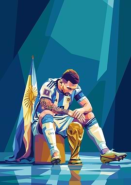 Lionel Messi with World Cup Trophy