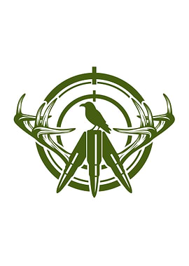 Raven on Bullets with Antlers and Scope