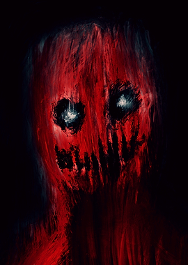 Scary Red Monster Face