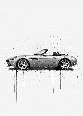 Watercolor BMW Z8 Titanium Silver