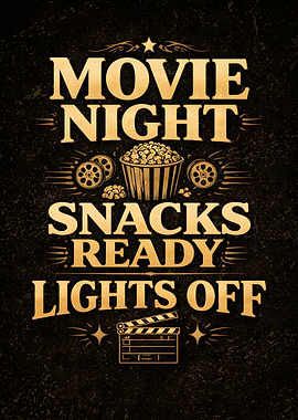 Movie Night Snacks Ready Lights Off