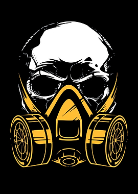 Skull with Gas Mask