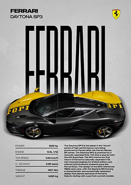 Ferrari Daytona SP3 Car Poster