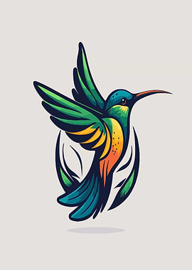 Vibrant Hummingbird Logo Design