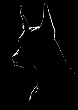 Silhouette of a Doberman's Head