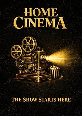 Home Cinema Projector and Popcorn