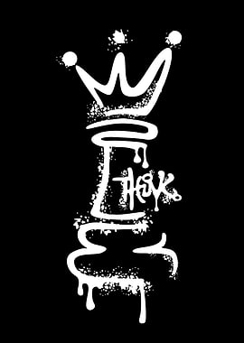 Graffiti King Chess Piece