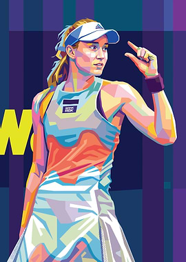 Elena Rybakina Tennis Player Wpap Pop Art
