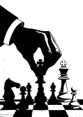 Hand moving chess piece