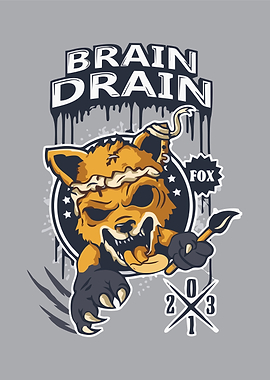 Brain Drain Fox with Paintbrush
