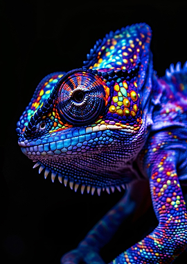 Vibrant Chameleon Portrait