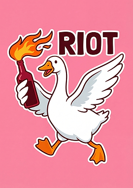 Riot Goose with Molotov Cocktail