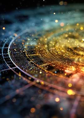 Digital Cosmos – Luminous Abstract Energy Poster