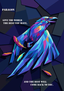 Geometric Raven with Inspirational Quote