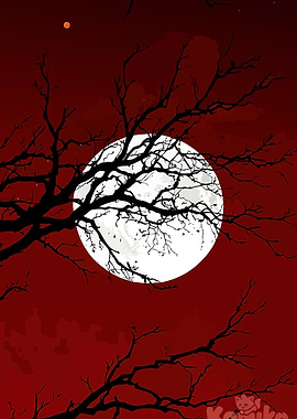 Spooky Moonlit Tree Branches