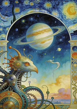 Steampunk Dragon in a Cosmic Landscape