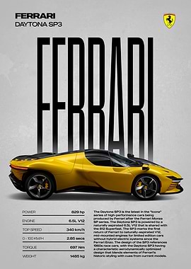 Ferrari Daytona SP3 Car Poster