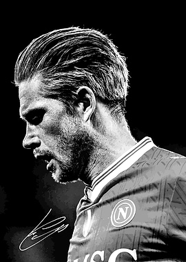 Black and White Kevin De Bruyne Portrait