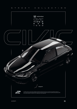 Honda Civic Type-R EK9 1998 Poster