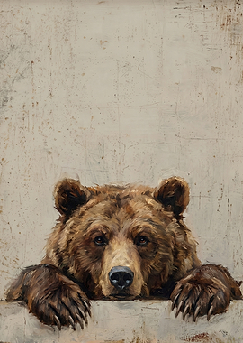 Bear Peeking Over a Ledge