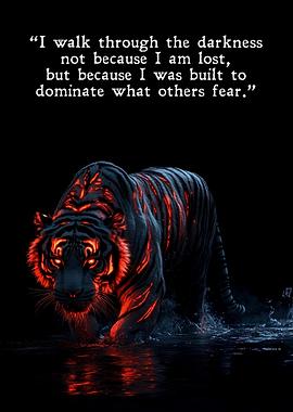 Fiery Tiger in Darkness