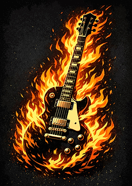 Electric Guitar on Fire