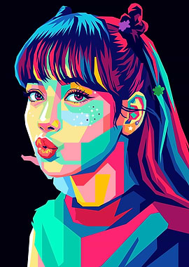Colorful Pop Art Portrait of a Lisa