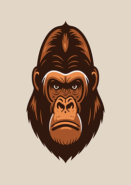 Gorilla Head Illustration