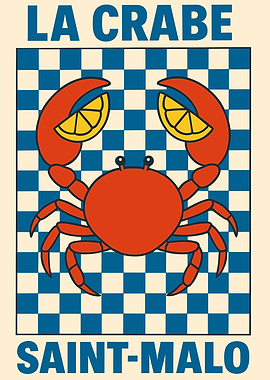 La Crabe Saint-Malo Crab Poster
