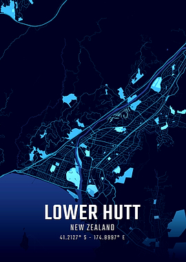 Lower Hutt Midnight City Map