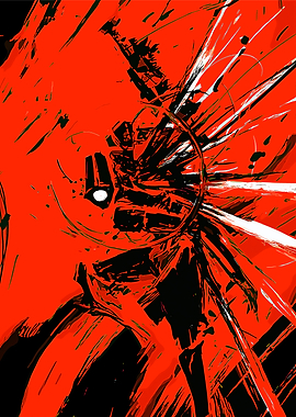 Abstract Red and Black Explosion