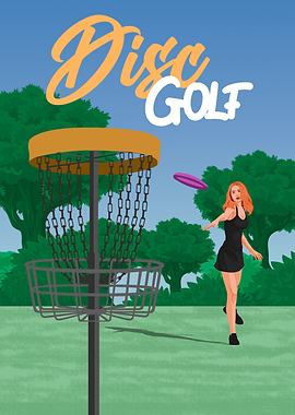 Disc Golf Player Throwing Disc