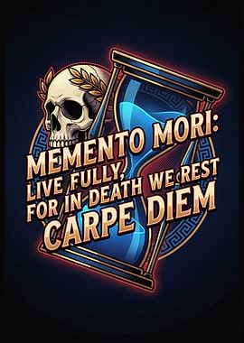 Memento Mori Carpe Diem Skull Hourglass