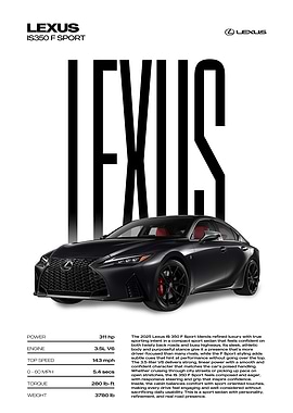 Lexus IS350 F Sport Car Poster