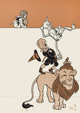 Wizard of Oz Characters on a Lion