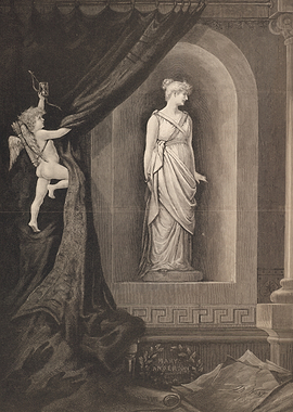 Cupid Unveiling a Statue of a Woman