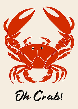 Oh Crab! Funny Crab Illustration
