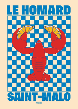 Le Homard Saint-Malo Lobster Poster